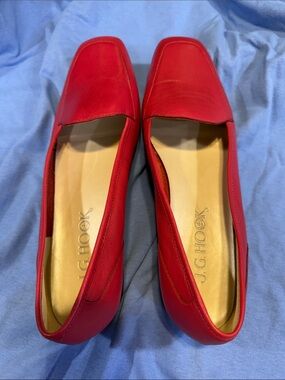 J.G. Hook Red Leather Women's Loafers
